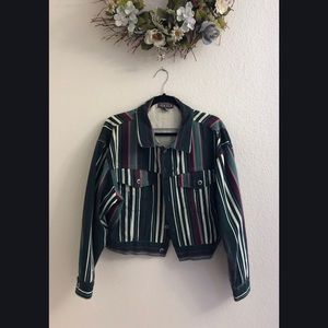 Vintage Striped Denim Jacket